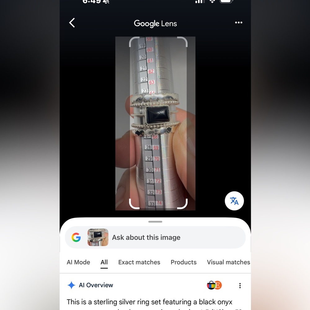 5 Stack Ring Set Black Onyx And Sterling Silver S… - image 7